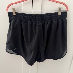 Lululemon Athletica Black Hotty Hot Athletic Shorts with Elastic Waist Size 14